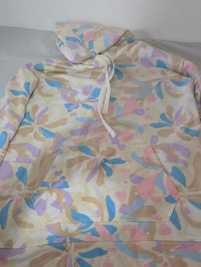 Juicy Couture Cream Hoodie with Blue, Pink, Purple, Tan Accents